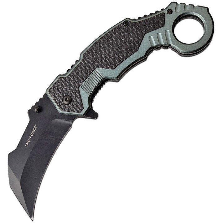 TF1001GY Couteau Tac Force Karambit A/O Lame Acier 3Cr13 Manche Alu Black/Gray - Livraison Gratuite