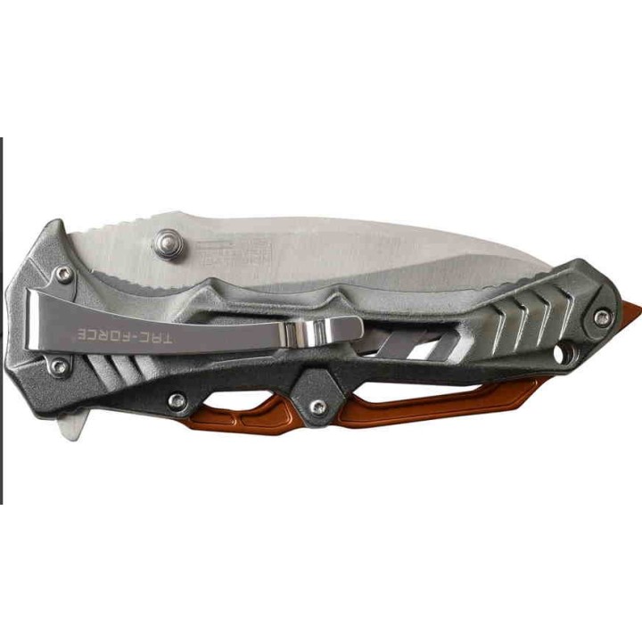 TF1005GOR Couteau Tac Force A/O Lame Acier 3Cr13 Manche Alu Orange Brise Vitres - Livraison Gratuite