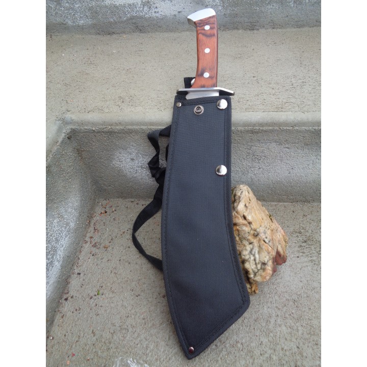 Couteau Machette IV Combat Lame Acier 3Cr13 Manche Bois Etui Nylon Art Martiaux Sabre Da Kan Dao CN926948WD - Livraison Gratuite