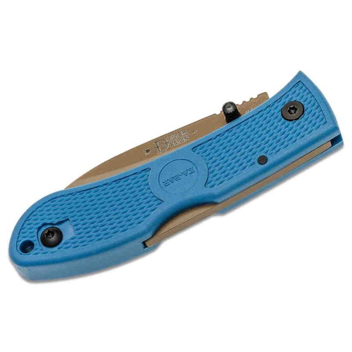 Couteau KA-BAR Dozier Folding Hunter D2 Manche Blue Zytel Lockback Clip KA4062D2 - Livraison Gratuite