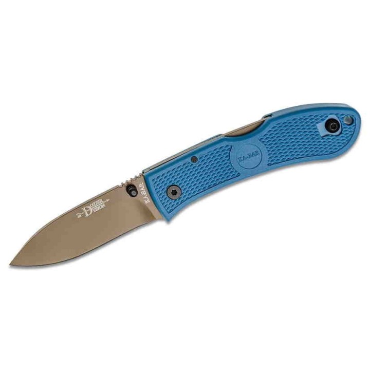 Couteau KA-BAR Dozier Folding Hunter D2 Manche Blue Zytel Lockback Clip KA4062D2 - Livraison Gratuite