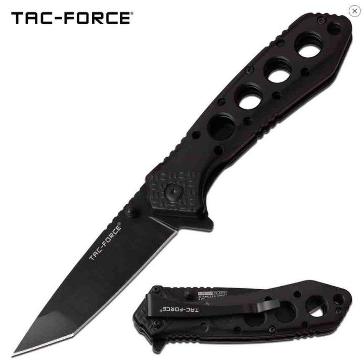 TF1010BK Couteau Tactical Tanto Tac Force A/O Lame Acier 3Cr13 Manche Alu Linerlock - Livraison Gratuite