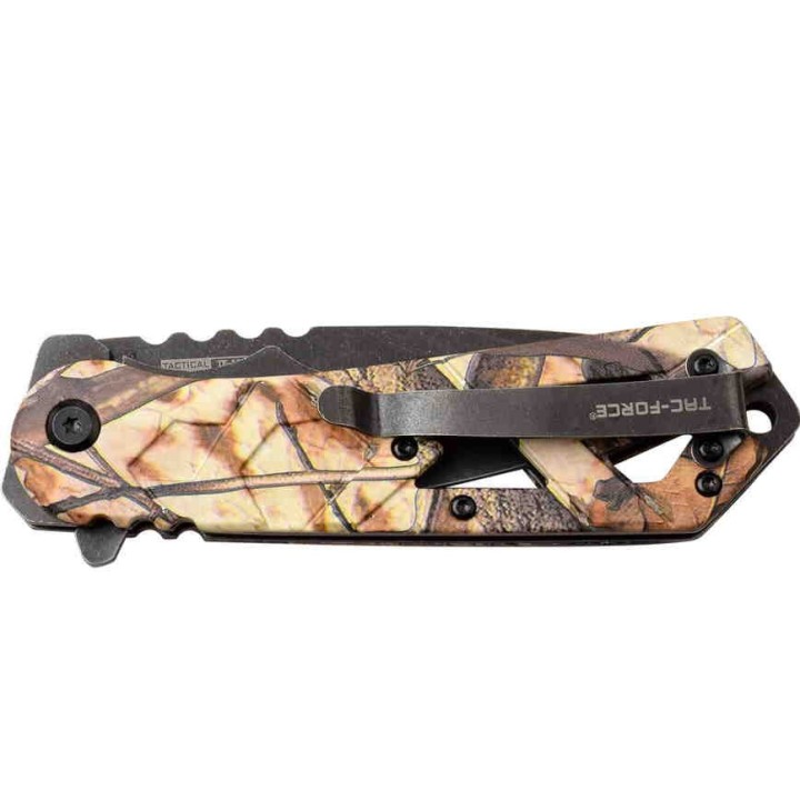 TF1019GY Couteau Predator Tac Force A/O Lame Acier 3Cr13 Manche Camo Linerlock Clip - Livraison Gratuite