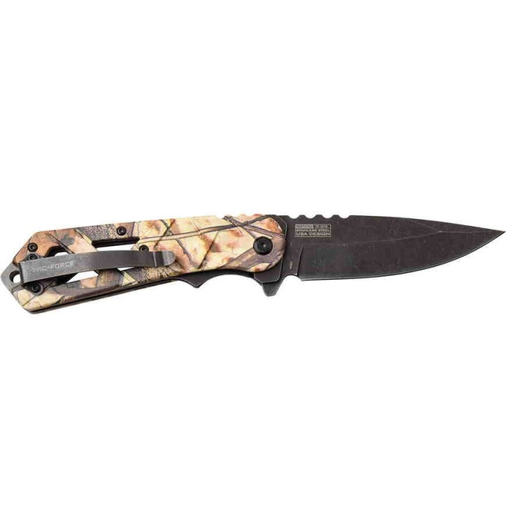 TF1019GY Couteau Predator Tac Force A/O Lame Acier 3Cr13 Manche Camo Linerlock Clip - Livraison Gratuite