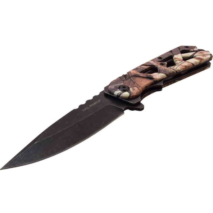 TF1019GY Couteau Predator Tac Force A/O Lame Acier 3Cr13 Manche Camo Linerlock Clip - Livraison Gratuite