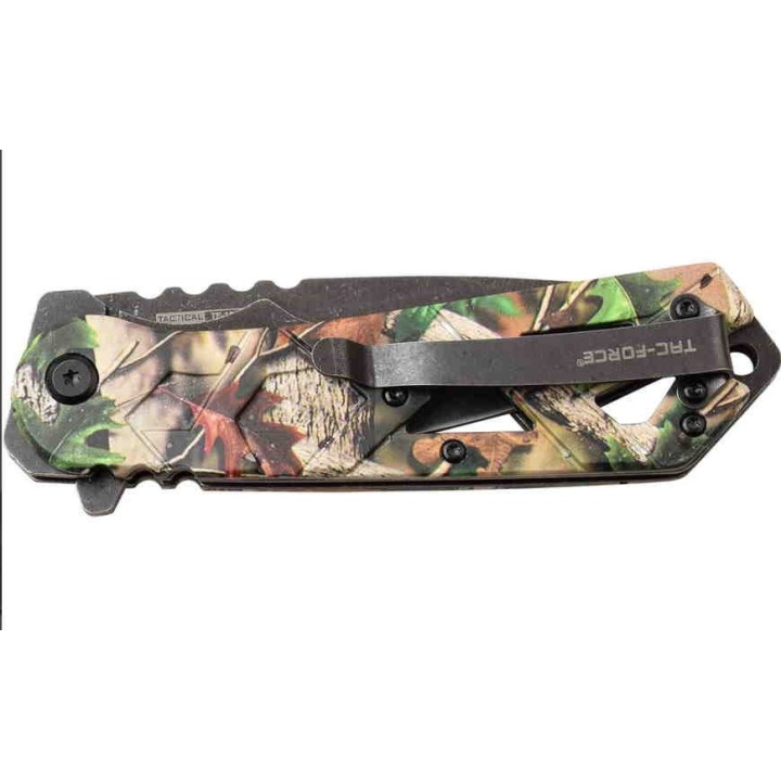 TF1019TN Couteau Predator Tac Force A/O Acier 3Cr13 Manche Green Camo Linerlock Clip - Livraison Gratuite