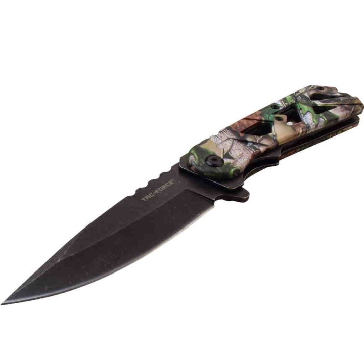 TF1019TN Couteau Predator Tac Force A/O Acier 3Cr13 Manche Green Camo Linerlock Clip - Livraison Gratuite