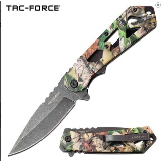 TF1019TN Couteau Predator Tac Force A/O Acier 3Cr13 Manche Green Camo Linerlock Clip - Livraison Gratuite