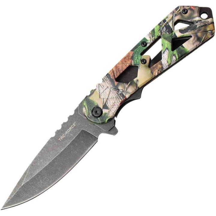 TF1019TN Couteau Predator Tac Force A/O Acier 3Cr13 Manche Green Camo Linerlock Clip - Livraison Gratuite