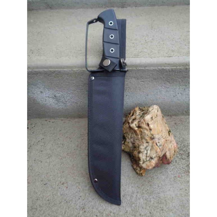 Couteau de Chasseur de Croco Bowie Sabre de Pirate Lame Acier 3Cr13 Manche Abs Etui Nylon CN211514DG - Livraison Gratuite