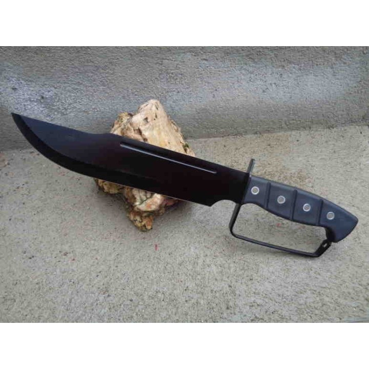 Couteau de Chasseur de Croco Bowie Sabre de Pirate Lame Acier 3Cr13 Manche Abs Etui Nylon CN211514DG - Livraison Gratuite