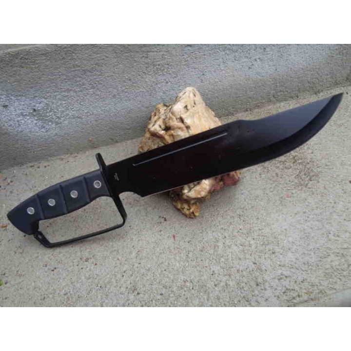 Couteau de Chasseur de Croco Bowie Sabre de Pirate Lame Acier 3Cr13 Manche Abs Etui Nylon CN211514DG - Livraison Gratuite