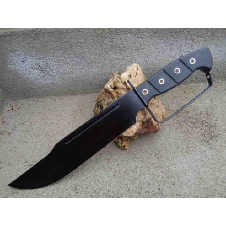 Couteau de Chasseur de Croco Bowie Sabre de Pirate Lame Acier 3Cr13 Manche Abs Etui Nylon CN211514DG - Livraison Gratuite