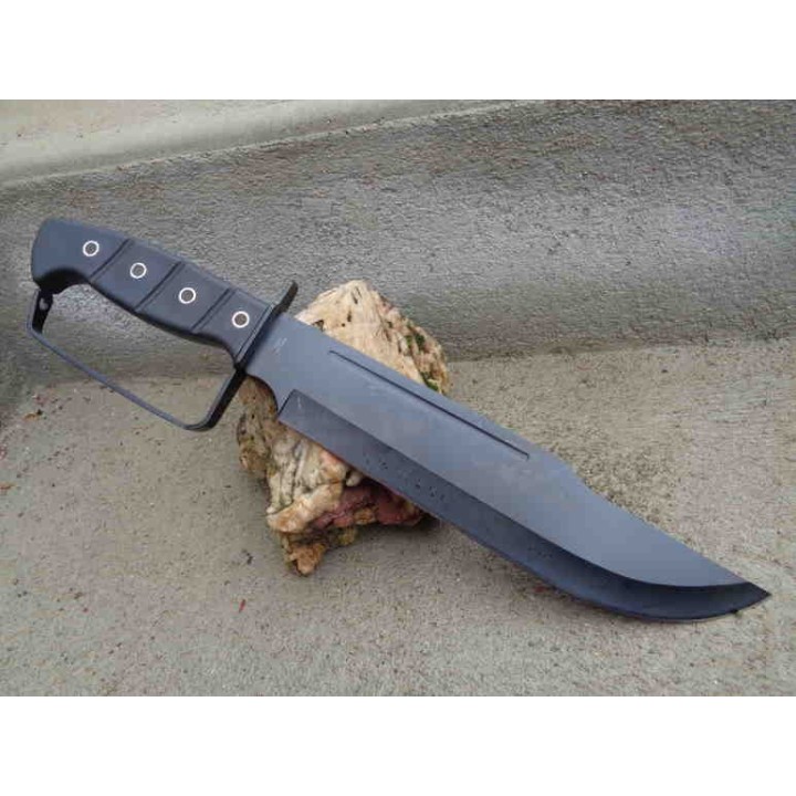 Couteau de Chasseur de Croco Bowie Sabre de Pirate Lame Acier 3Cr13 Manche Abs Etui Nylon CN211514DG - Livraison Gratuite
