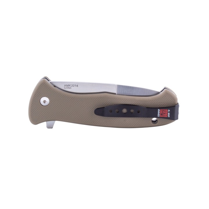 AMK2214 Al Mar SERE 2020 Linerlock A/O 8Cr13MoV Plain Edge Tan FRN Handle Clip - Livraison Gratuite