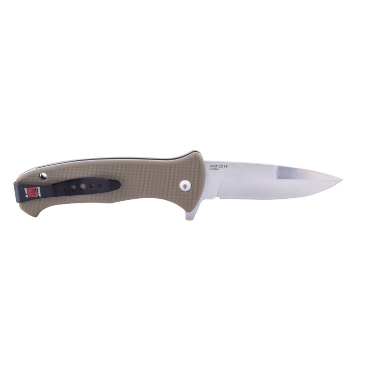 AMK2214 Al Mar SERE 2020 Linerlock A/O 8Cr13MoV Plain Edge Tan FRN Handle Clip - Livraison Gratuite