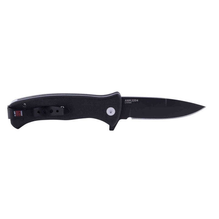 AMK2204 Al Mar Mini SERE 2020 Linerlock A/O 8Cr13MoV Plain Edge Black FRN Handle Clip - Livraison Gratuite