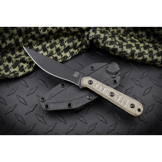 Couteau Tactical Bastinelli Creations Silence Slim Dark Lame N690Co Manche Micarta Etui Kydex Italy BAS222 - Livraison Gratuite