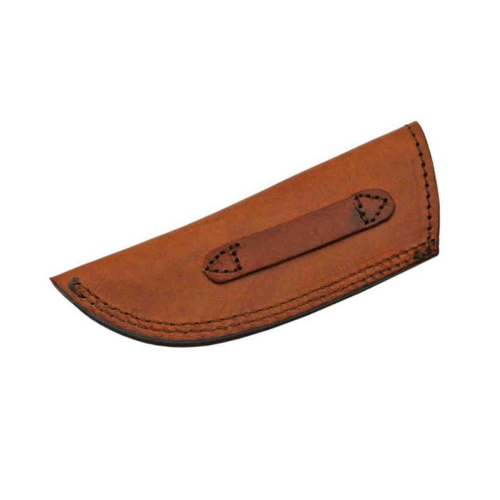Couteau Damas Lame Acier 256 Couches Manche Bois/Turquoise Etui Cuir DM1187 - Livraison Gratuite