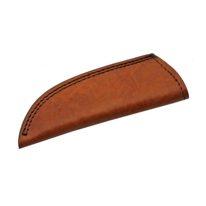 Couteau Damas Lame Acier 256 Couches Manche Bois/Turquoise Etui Cuir DM1187 - Livraison Gratuite