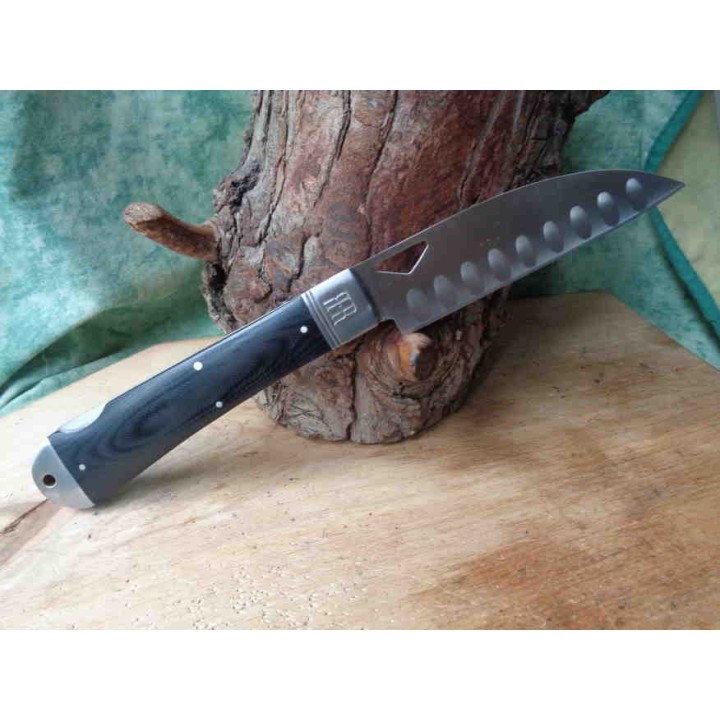 Couteau De Cuisine Santoku EDC Lame Acier 440 Manche G10 Lockback Rough Rider RR2196 - Livraison Gratuite