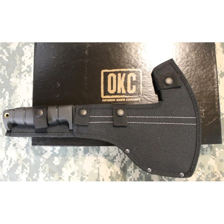 Hache Ontario SP-16 SPAX Lame Acier Carbone 1095 Manche Kraton Etui Nylon Made In USA ON8687 - Livraison Gratuite