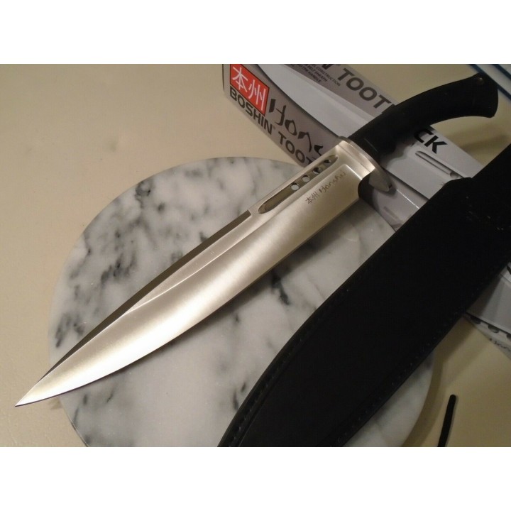 Couteau United Cutlery Honshu Boshin Toothpick Lame Acier 7Cr13 Manche TPR Etui Cuir UC3394 - Livraison Gratuite