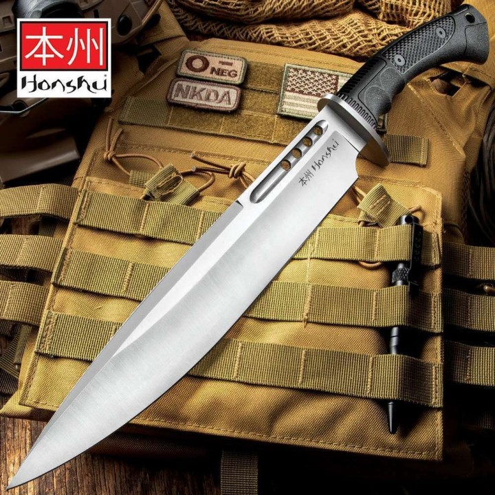 Couteau United Cutlery Honshu Boshin Toothpick Lame Acier 7Cr13 Manche TPR Etui Cuir UC3394 - Livraison Gratuite