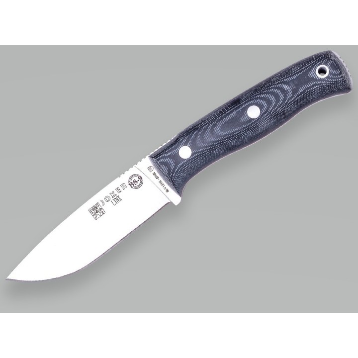 Couteau Bushcraft Joker Lynx Lame Acier N695 Manche Micarta Etui Cuir JKRCM111 - Livraison Gratuite
