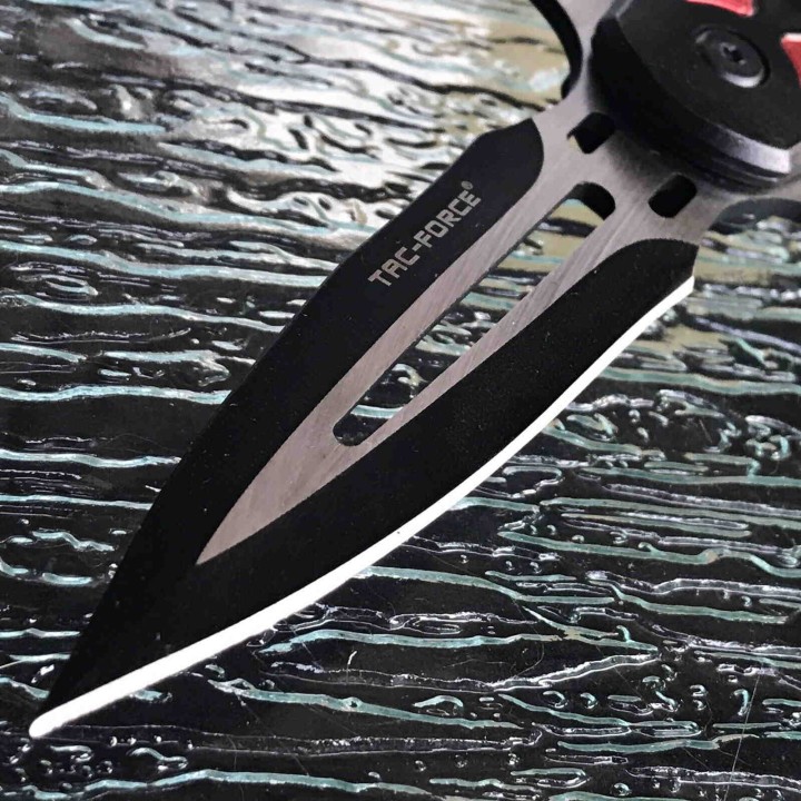 TF1023RD Couteau Tac Force Tactical A/O Lame Acier 3Cr13 Manche Black/Red Alu Linerlock Clip - Livraison Gratuite