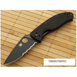 Couteau Spyderco Tenacious Black Acier 8Cr13MoV Manche Black G-10 SC122GBBKPS - Livraison Gratuite