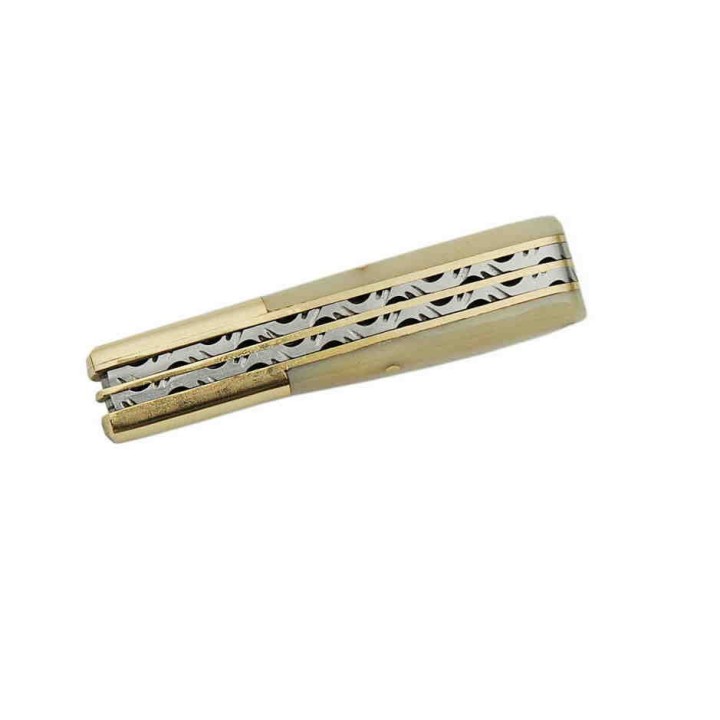 DM1206 Couteau Damas Barlow 2 Lames Damas 128 Couches Manche Os - Livraison Gratuite