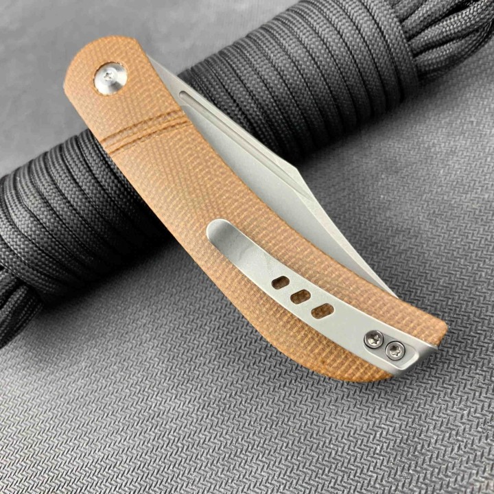 Couteau Civivi Appalachian Drifter Brown Lame Acier S35VN Manche Micarta Ceramic Bearings CIVC2015A - Livraison Gratuite