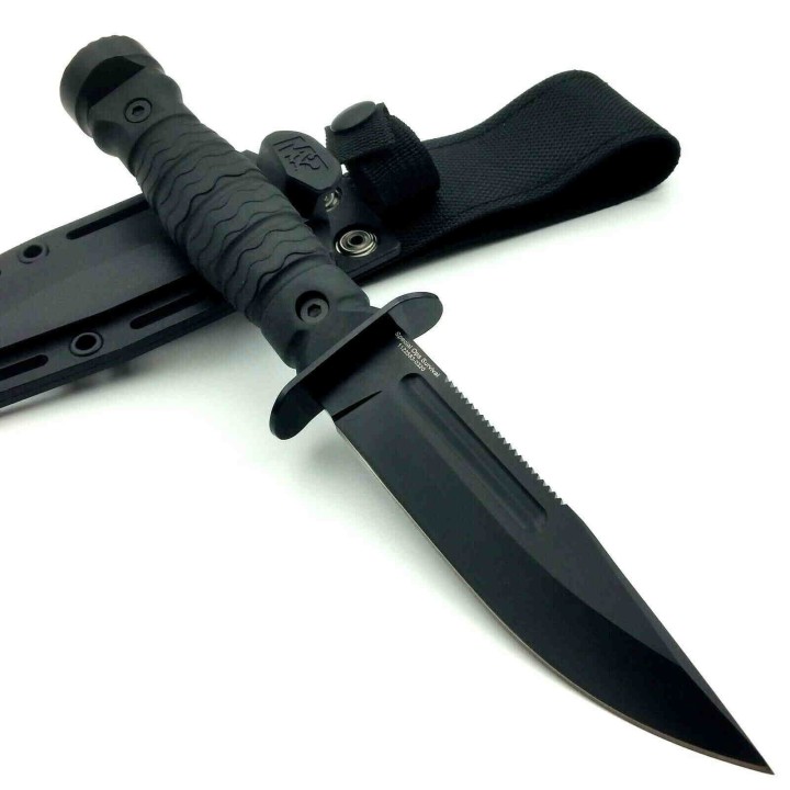 Couteau de Combat Smith&Wesson M&P Specials Ops Lame Acier 8Cr13MoV Manche Abs Etui FRN SW1122583 - Livraison Gratuite
