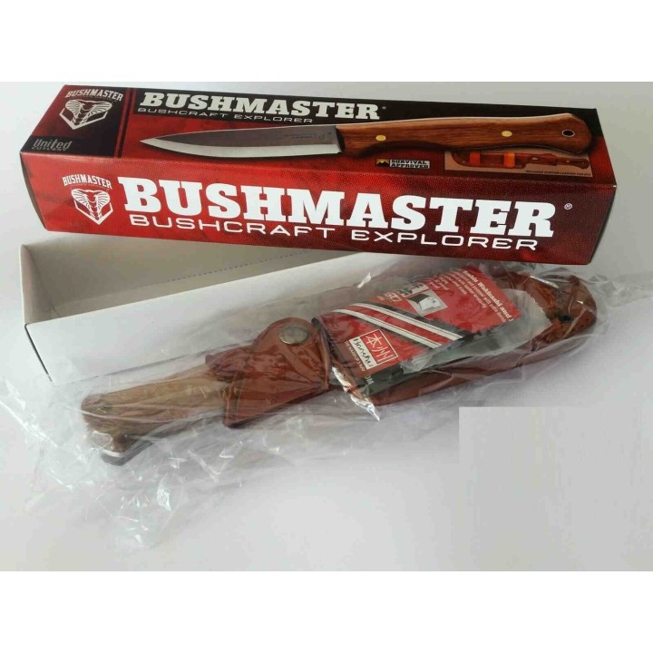 Couteau Bushcraft United Cutlery Bushmaster Explorer Lame Acier Carbone 1095 Etui Cuir UC3249 - Livraison Gratuite