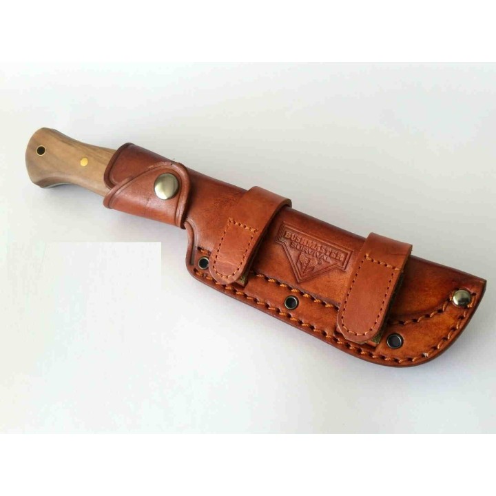 Couteau Bushcraft United Cutlery Bushmaster Explorer Lame Acier Carbone 1095 Etui Cuir UC3249 - Livraison Gratuite