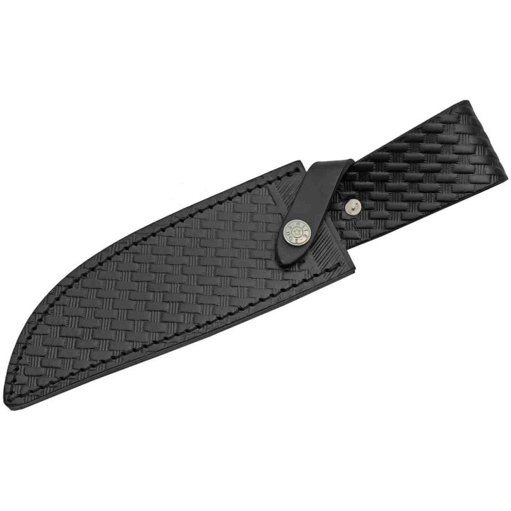 Couteau Bowie Damas Lame 256 Couches Manche Os & Corne Etui Cuir DM1227BO - Livraison Gratuite