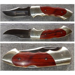 Couteau Browning Manche en bois Acier Sandvik 12C27 Cran d'arrêt BR111C - Livraison Gratuite