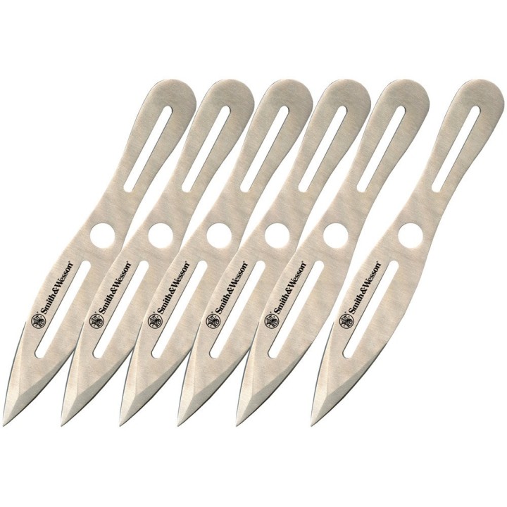 Lot de 6 Couteaux de Lancer Smith&Wesson Lame Acier 2Cr13 SWTK8CP - Livraison Gratuite