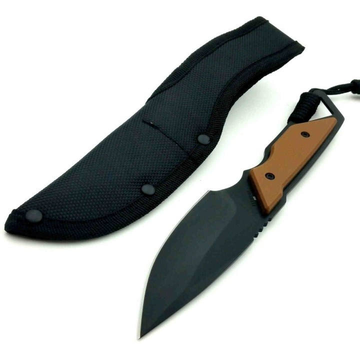Couteau De Survie Schrade Frontier Lame Acier 3Cr13 Manche Tan Etui Nylon SCH1121086 - Livraison Gratuite