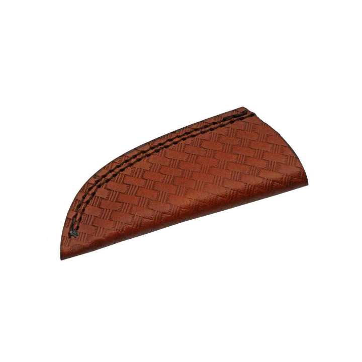 Couteau Skinner Damas Lame 256 Couches Manche Os&Turquoise Etui Cuir DM1238 - Livraison Gratuite