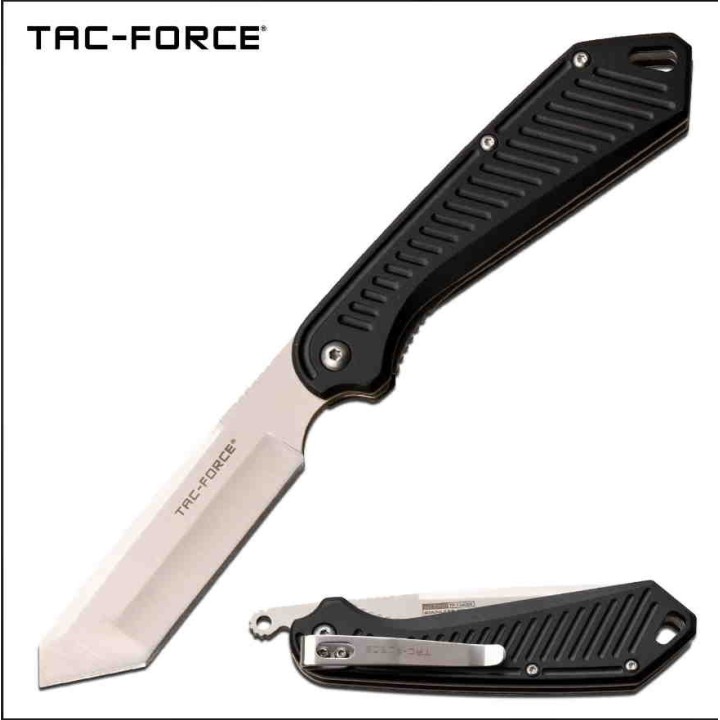 Couteau Tac Force Tactical Urbal Tanto Lame Acier 3Cr13 Manche Aluminium Linerlock Clip TF1040BK - Livraison Gratuite