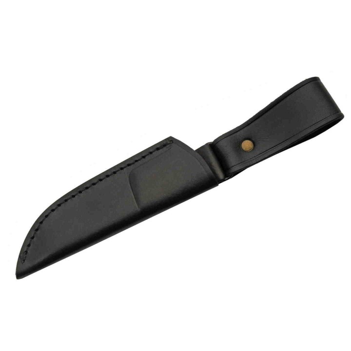 Couteau Skinner Damas Lame 256 Couches Manche Os/Corne Etui Cuir DM1258HN - Livraison Gratuite