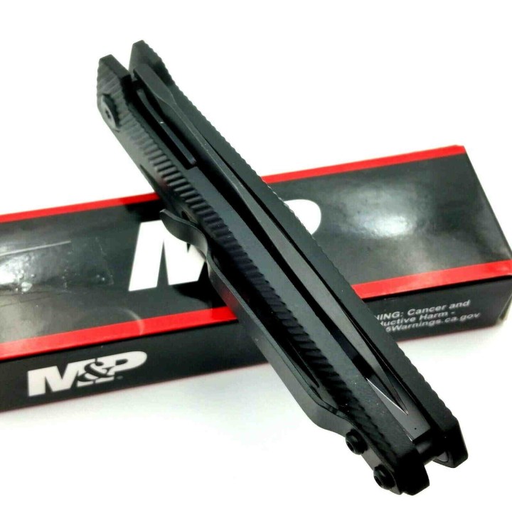 Couteau Smith&Wesson M&P Lame Acier 8Cr13MoV Manche Aluminium SW1100074 - Livraison Gratuite
