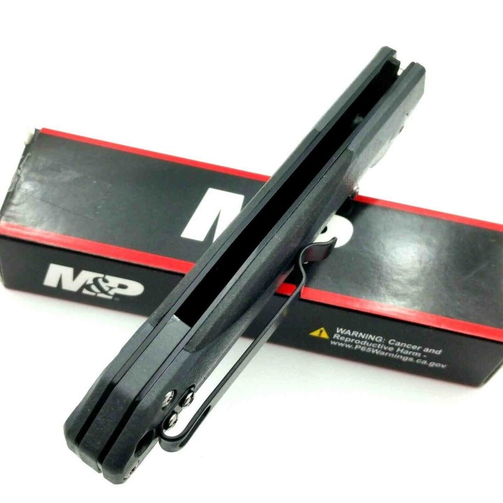 Couteau Tactical Tanto Smith&Wesson M&P M2.0 Lame Acier 8Cr13MoV Manche Aluminium Linerlock Clip SW1100080 - Livraison Gratuite