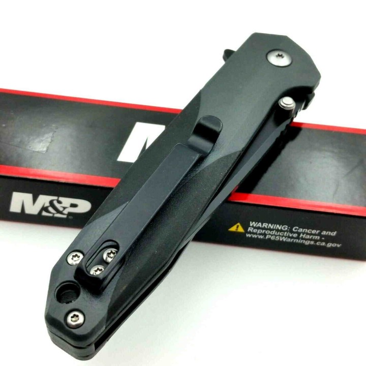 Couteau Tactical Tanto Smith&Wesson M&P M2.0 Lame Acier 8Cr13MoV Manche Aluminium Linerlock Clip SW1100080 - Livraison Gratuite
