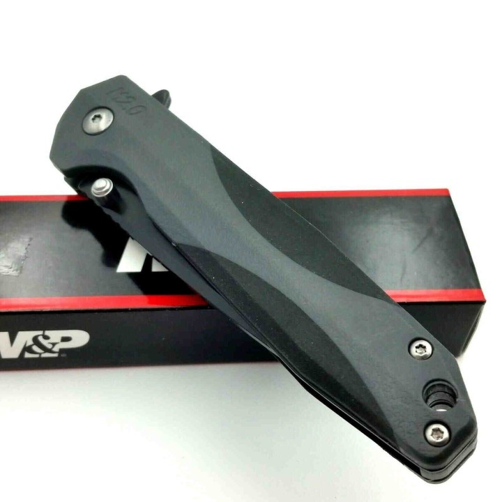 Couteau Tactical Tanto Smith&Wesson M&P M2.0 Lame Acier 8Cr13MoV Manche Aluminium Linerlock Clip SW1100080 - Livraison Gratuite