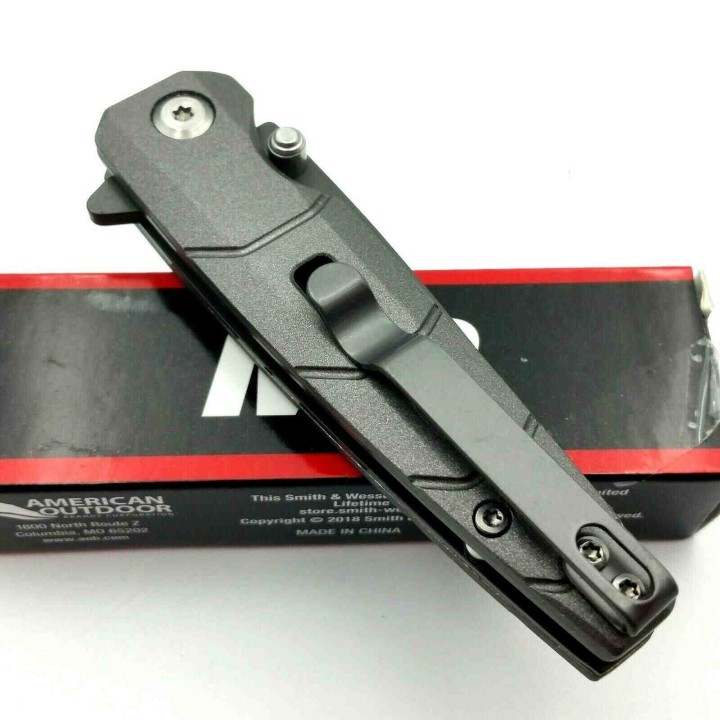 Couteau Smith&Wesson M&P Bodyguard Lame Acier 8Cr13MoV Manche Aluminium SW1100068 - Livraison Gratuite