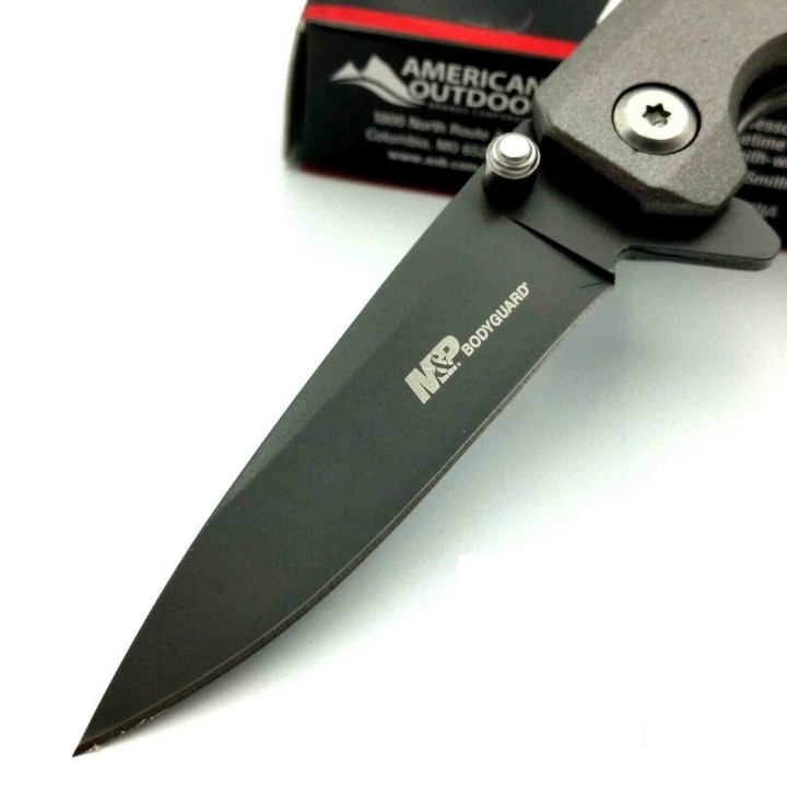 Couteau Smith&Wesson M&P Bodyguard Lame Acier 8Cr13MoV Manche Aluminium SW1100068 - Livraison Gratuite