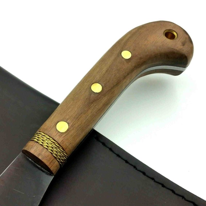 Couteau Condor Mini Duku Parang Machete Lame Acier Carbone 1075 Manche Noyer Etui CUir Salvador CTK426105HC - Livraison Gratuite